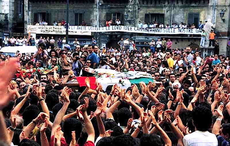 I funerali di Paolo Borsellino a Palermo.