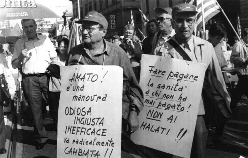 Manifestazione sindacale del 2 ottobre 1992 contro la manovra del governo Amato.