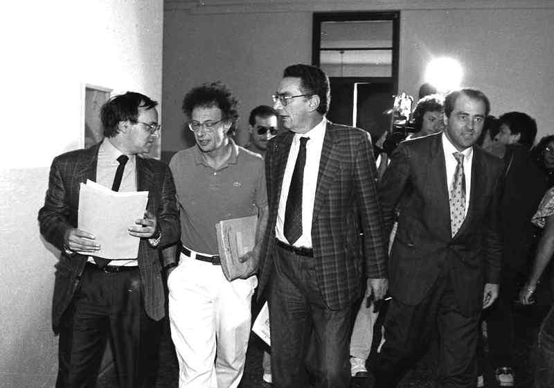 I magistrati del pool “mani pulite”: da sinistra Piercamillo Davigo, Gherardo Colombo, Gerardo D'Ambrosio e Antonio Di Pietro.