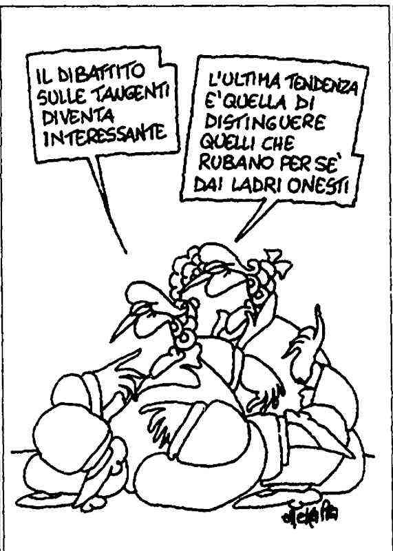 Vignetta di Ellekappa su l'Unità del 9 luglio 1992.